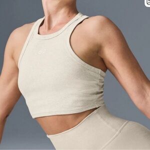 ALO Yoga Beige Athletic Crop Top